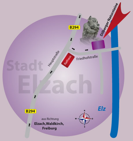 Anfahrt zu Steinmetz & Bildhauer Ralf Dilberger Elzach